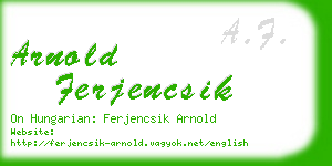 arnold ferjencsik business card